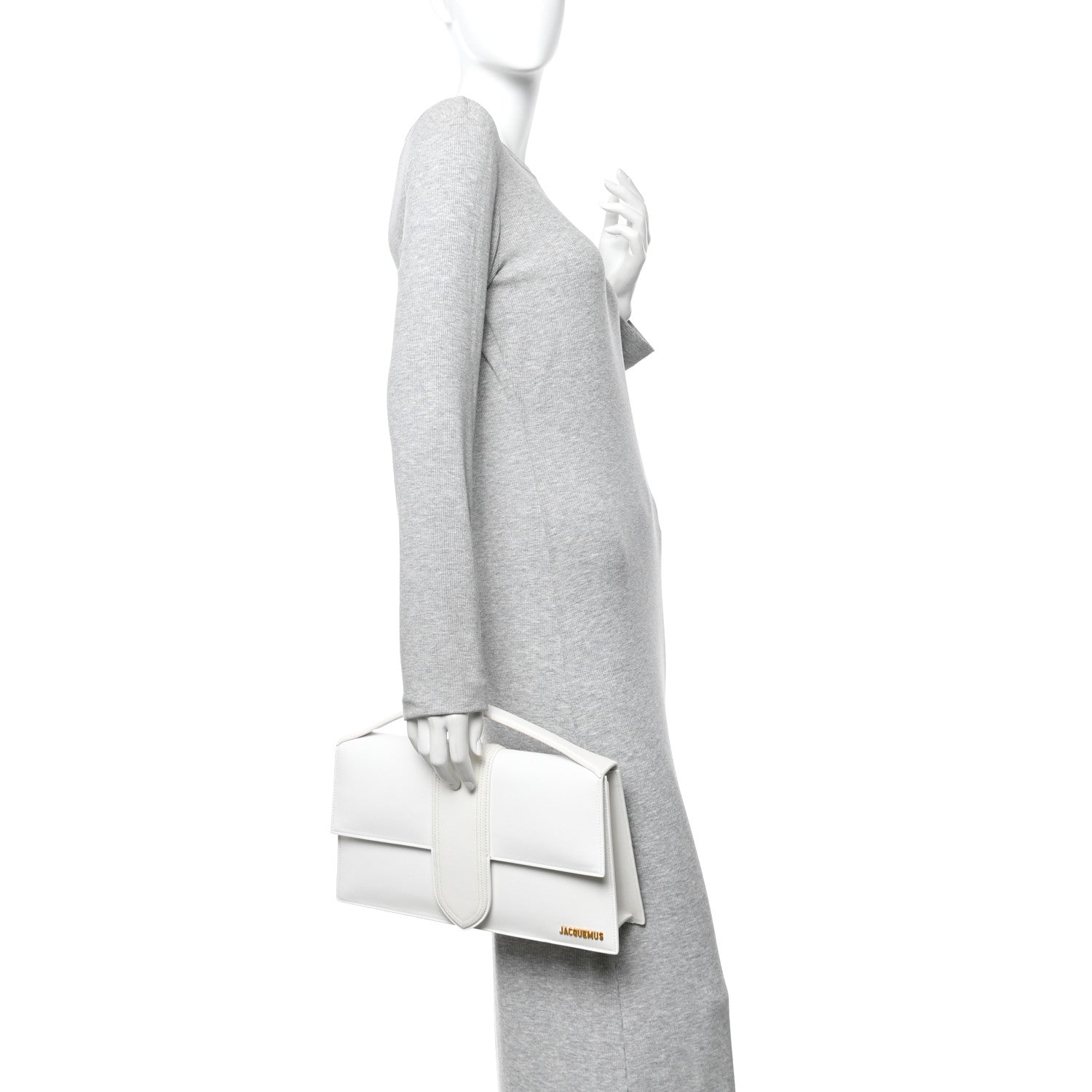 Jacquemus Smooth Calfskin Long Le Grand Bambino Clutch White 2 of 10