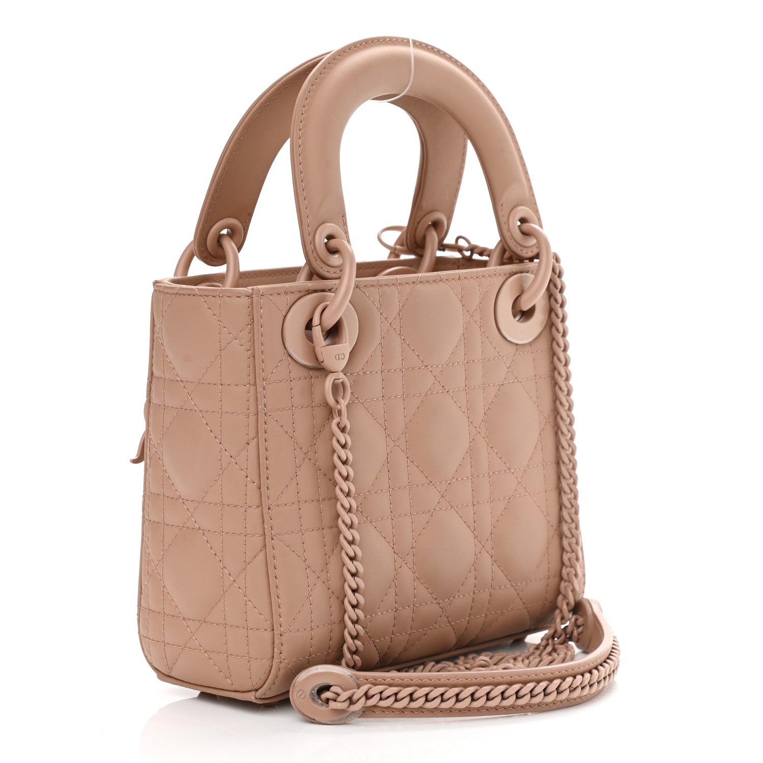 Christian Dior Ultra Matte Calfskin Cannage Mini Lady Dior Light Beige 3 of 10