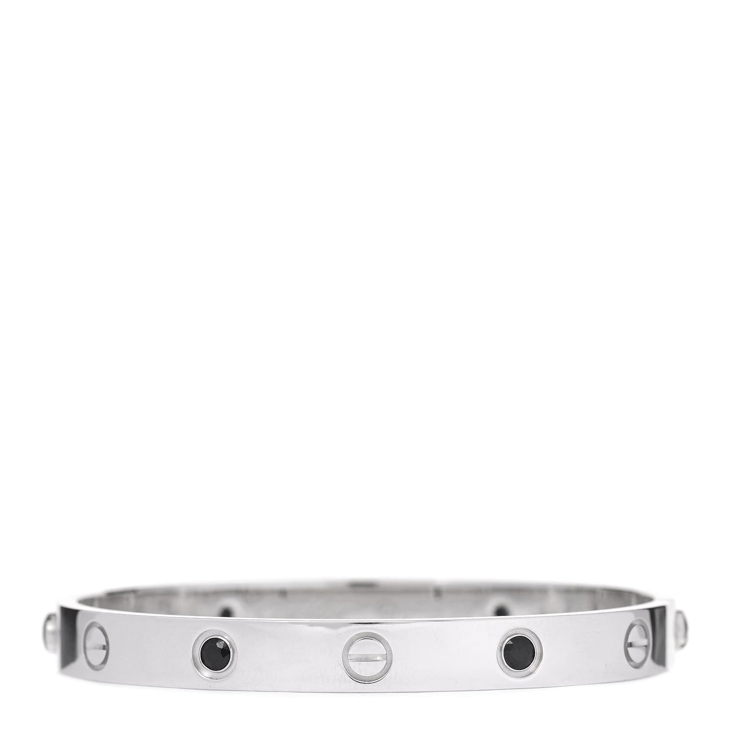 18K White Gold 4 Black Sapphire LOVE Bracelet 16