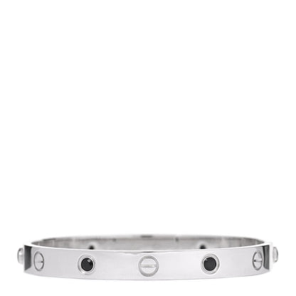 Cartier 18K White Gold 4 Black Sapphire LOVE Bracelet 16 2 of 6