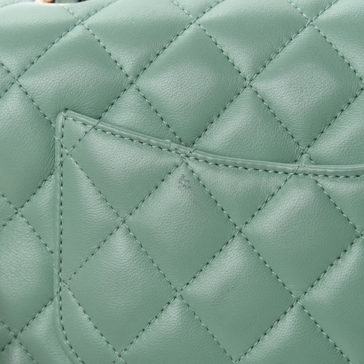 Chanel Lambskin Quilted Mini Rectangular Flap Light Green 8 of 11