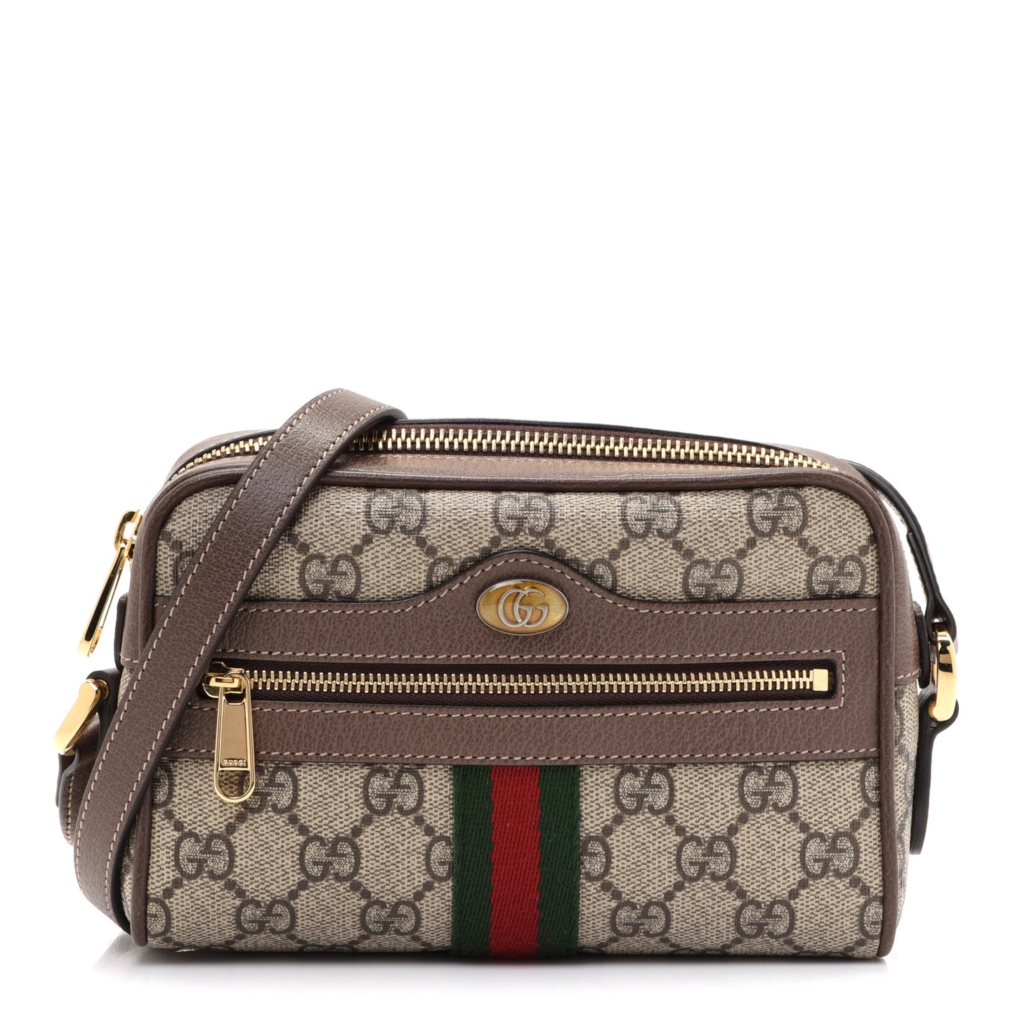 GG Supreme Monogram Web Mini Ophidia Shoulder Bag Brown