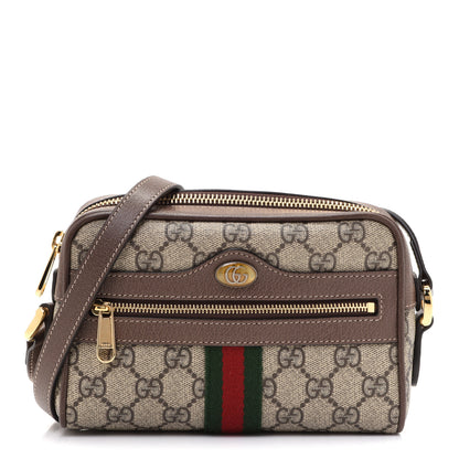 Gucci GG Supreme Monogram Web Mini Ophidia Shoulder Bag Brown 1 of 10