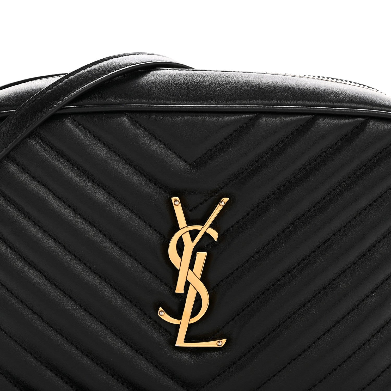 Saint Laurent Calfskin Matelasse Monogram Lou Camera Bag Black 8 of 13