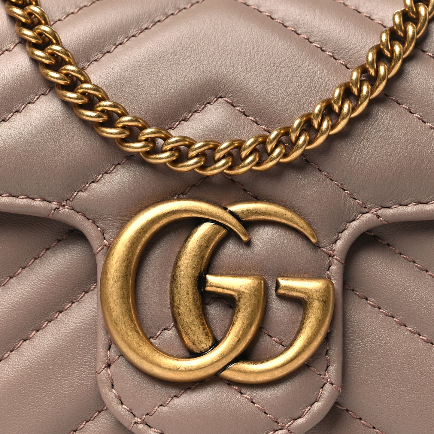 Calfskin Matelasse Super Mini GG Marmont Shoulder Bag Porcelain Rose