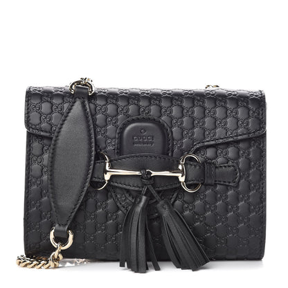 Gucci Microguccissima Mini Emily Shoulder Bag Black 1 of 9