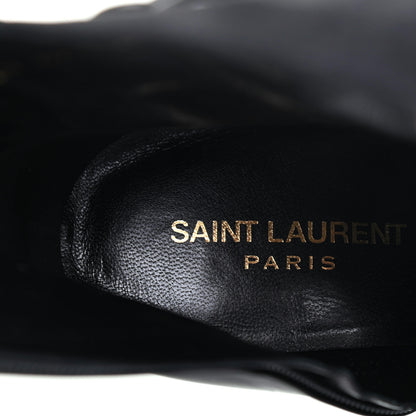 Saint Laurent Calfskin Velvet Lace Up Ankle Boots 40.5 Black 7 of 12