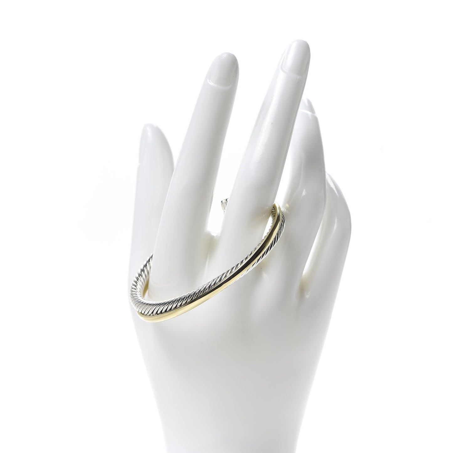 Sterling Silver 18K Yellow Gold 5mm Crossover Cuff