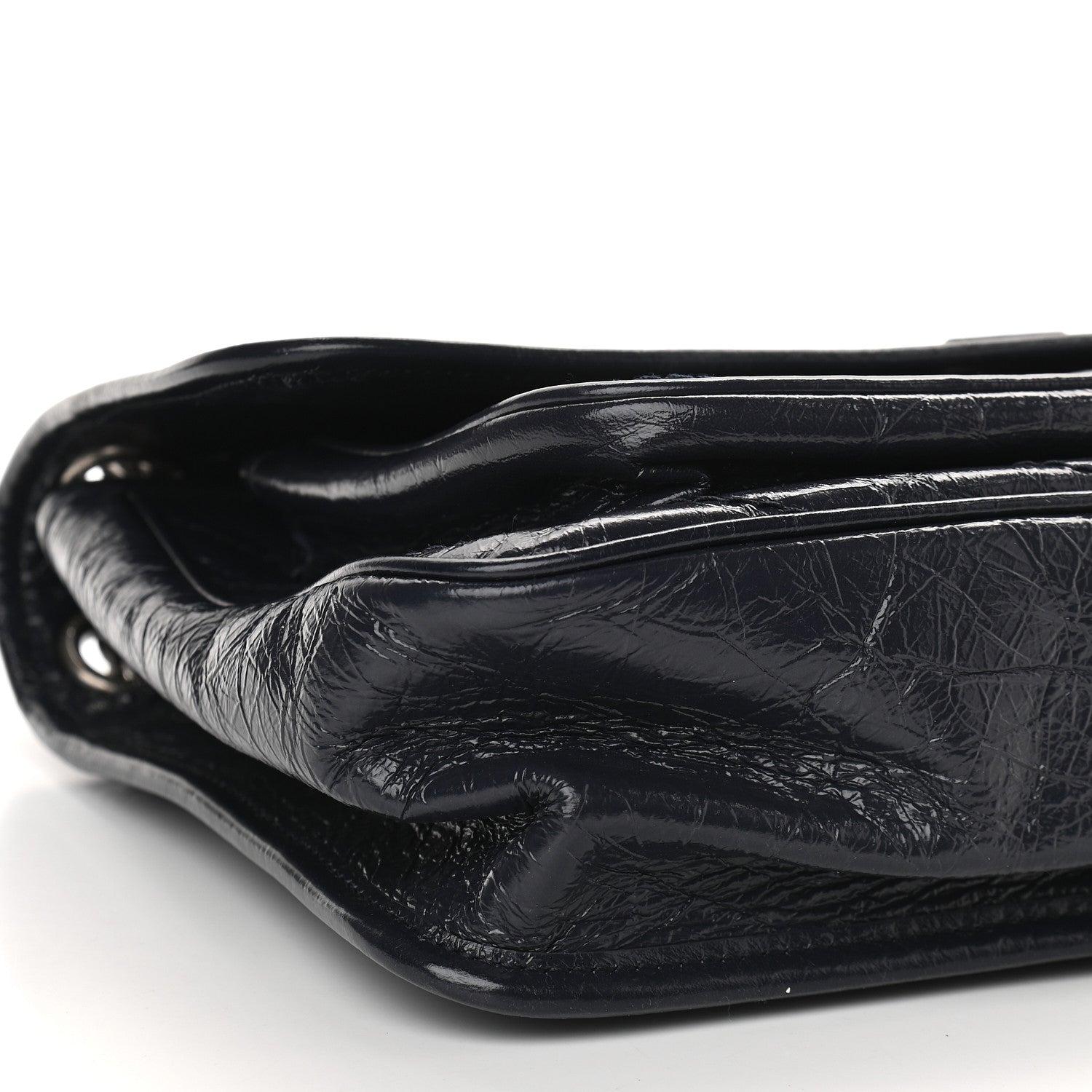 Saint Laurent Crinkled Calfskin Matelasse Monogram Medium Niki Chain Satchel Deep Marine 8 of 9