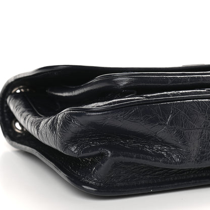 Saint Laurent Crinkled Calfskin Matelasse Monogram Medium Niki Chain Satchel Deep Marine 8 of 9