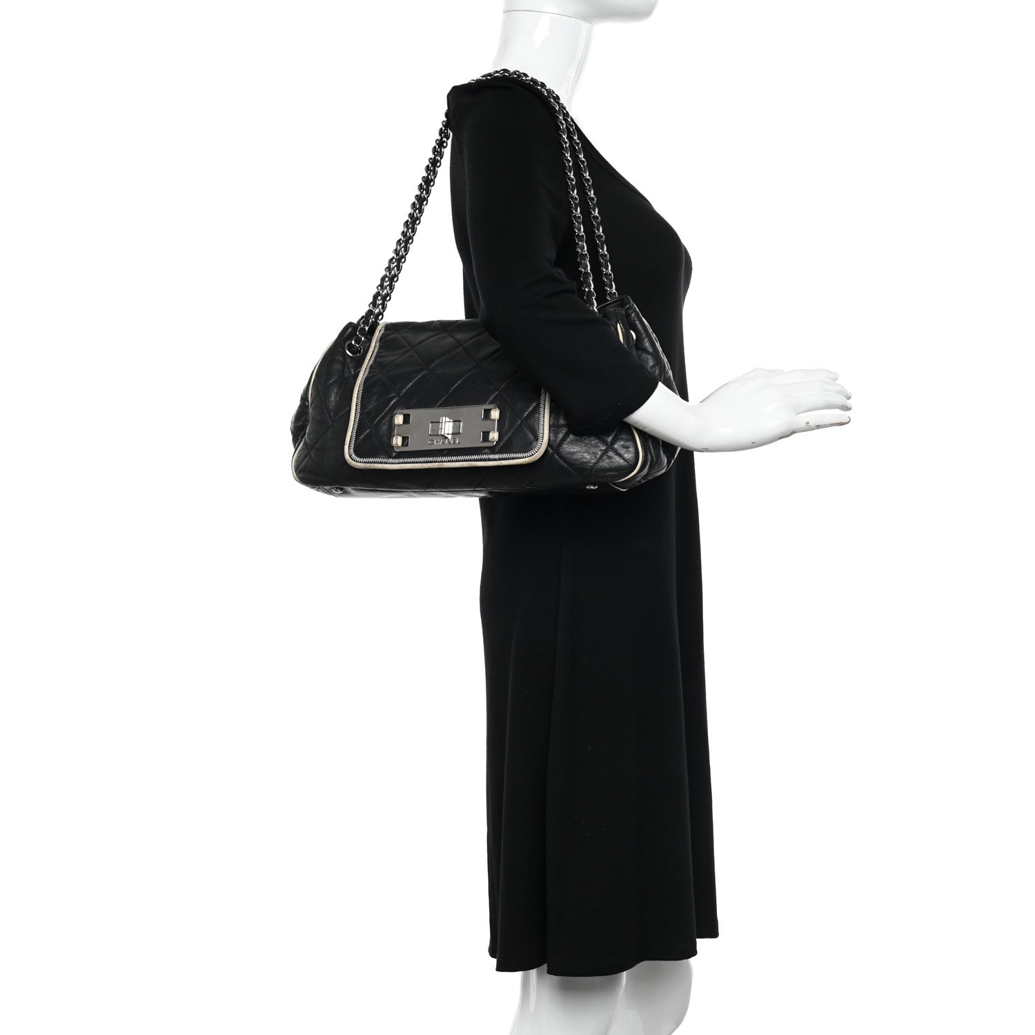 Chanel Lambskin Quilted East West Accordion Flap Black 2 of 14