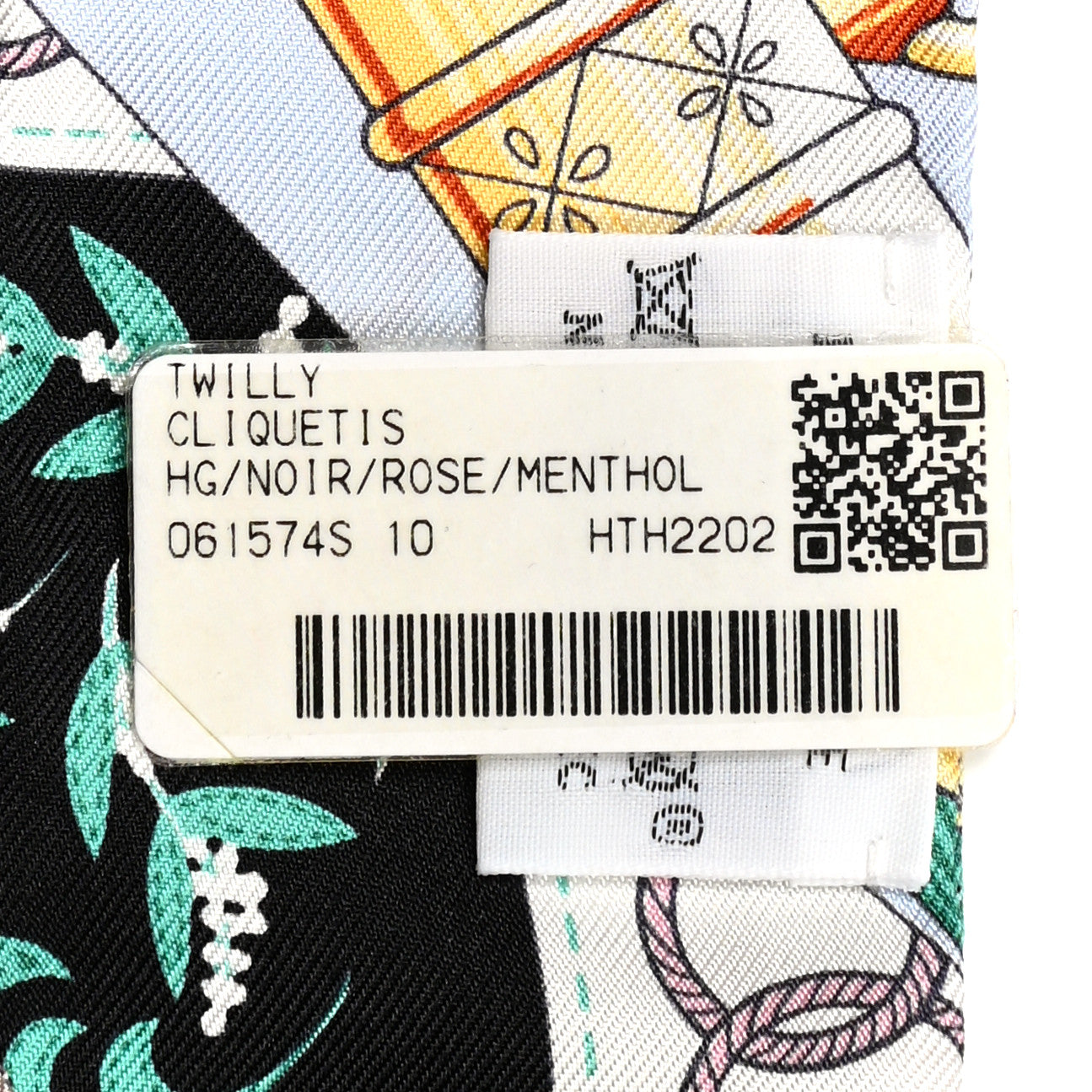 Hermes Silk Cliquetis Twilly Black Rose Menthol 4 of 4