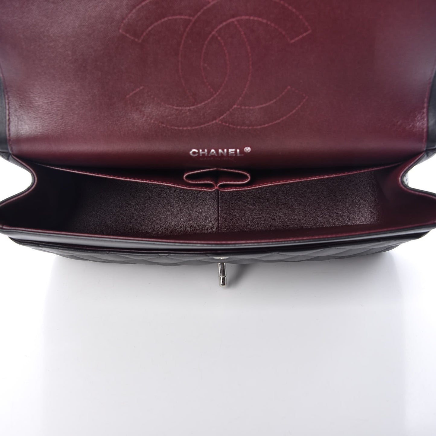 Lambskin Quilted Jumbo Double Flap Black