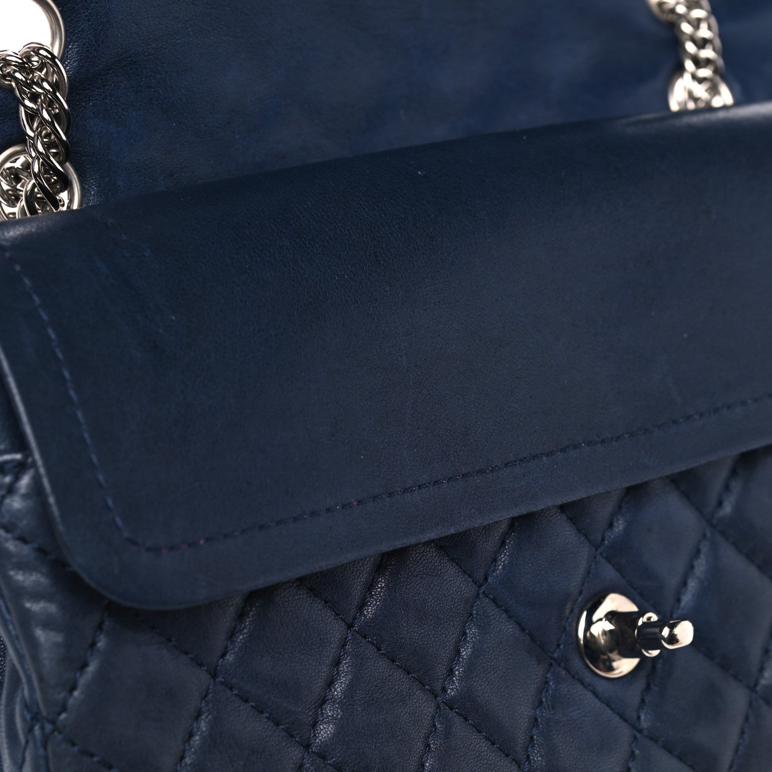 Chanel Lambskin Quilted Medium Double Flap Bijoux Chain Navy 10 of 23