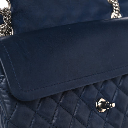 Chanel Lambskin Quilted Medium Double Flap Bijoux Chain Navy 10 of 23