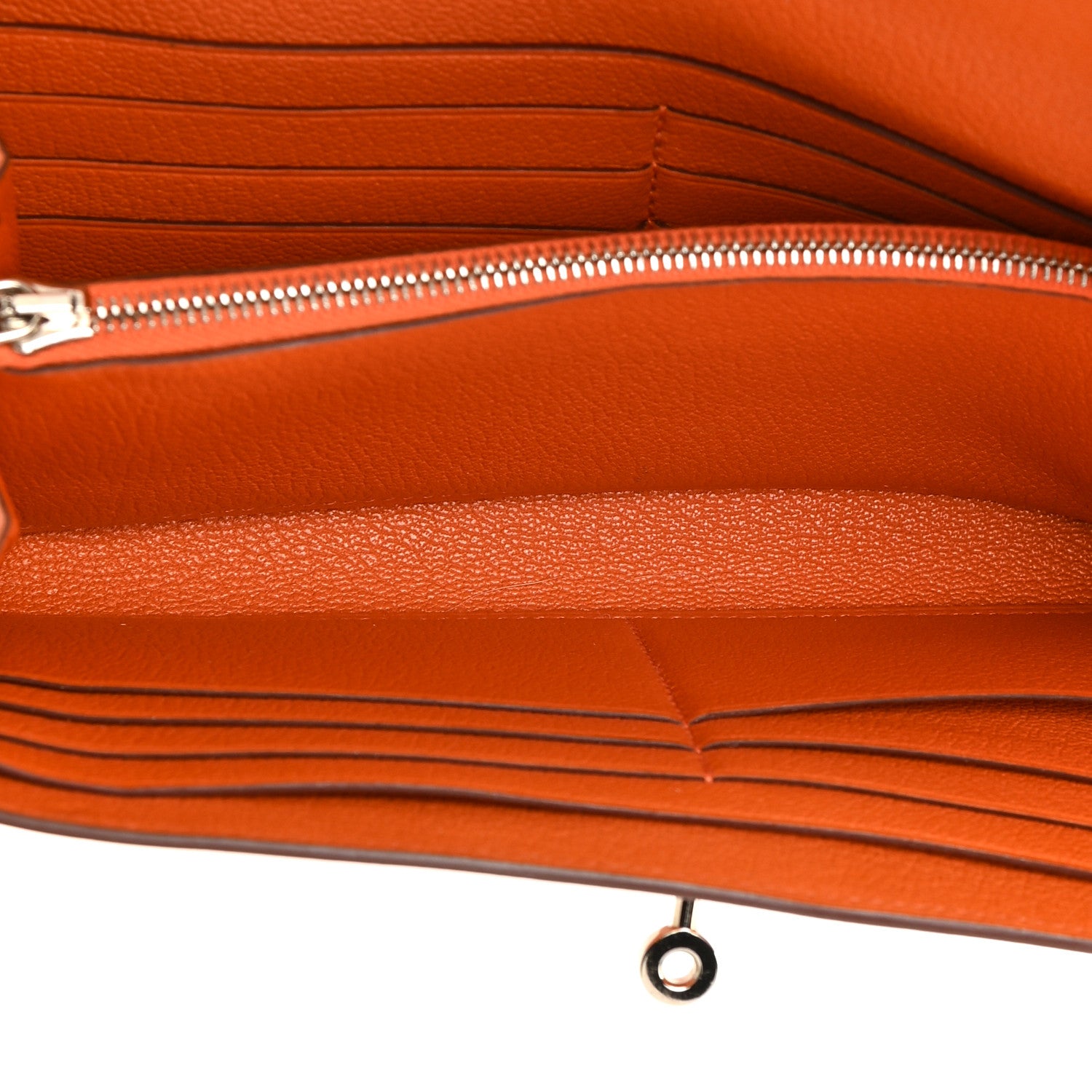 Hermes Chevre Mysore Kelly Longue Wallet Orange 7 of 16