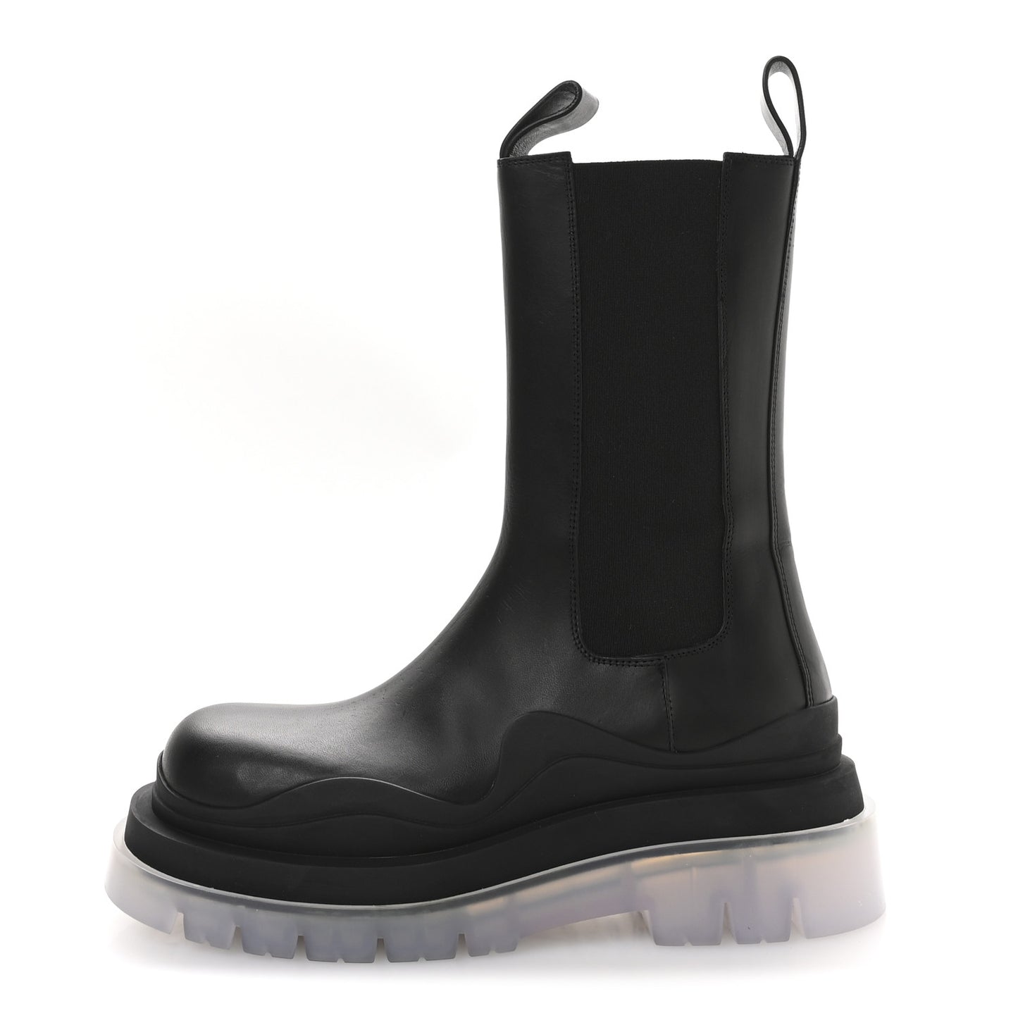 Calfskin The Tire Chelsea Boots 37 Black Transparent
