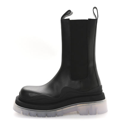 Bottega Veneta Calfskin The Tire Chelsea Boots 37 Black Transparent 1 of 9