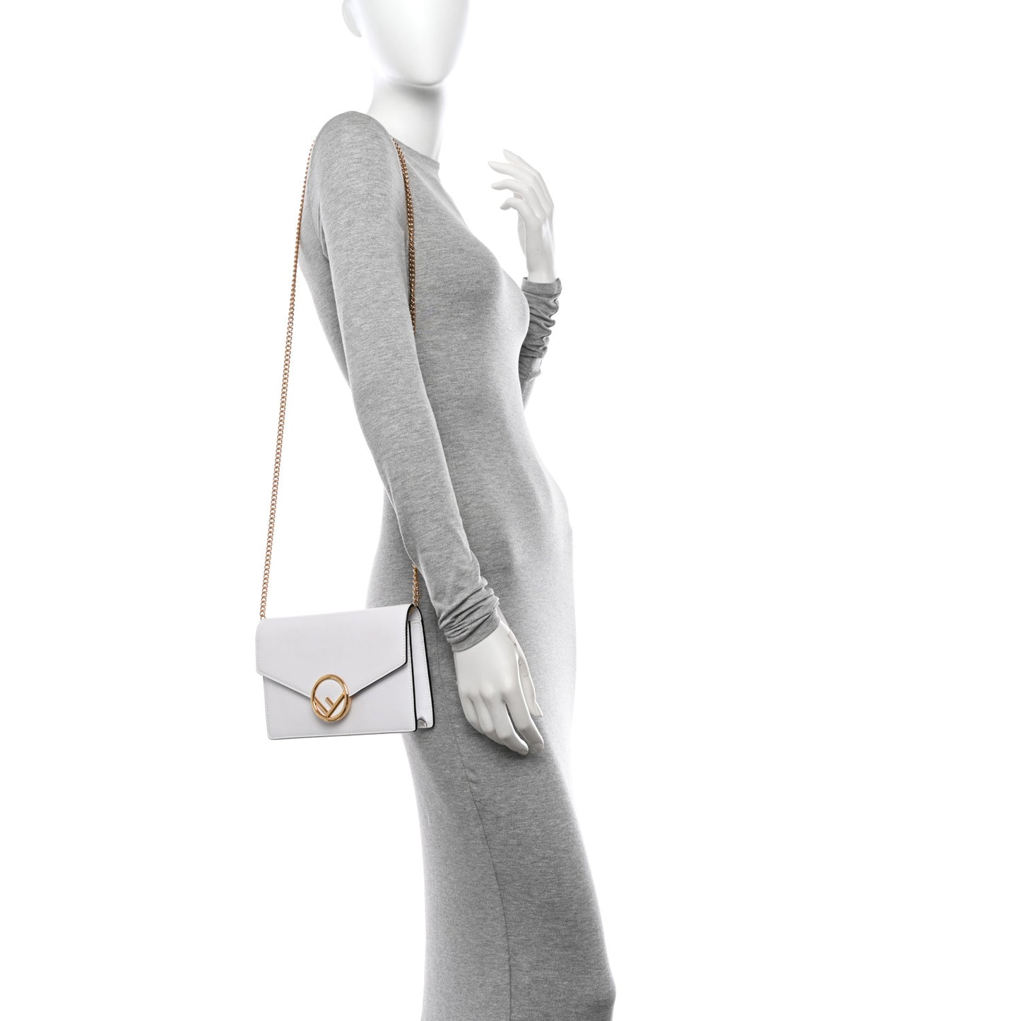 Vitello Cruise F is Fendi Medium Envelope Wallet on Chain Optical White