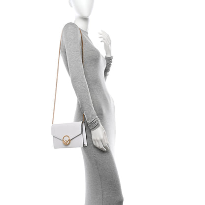 Fendi Vitello Cruise F is Fendi Medium Envelope Wallet on Chain Optical White 2 of 17