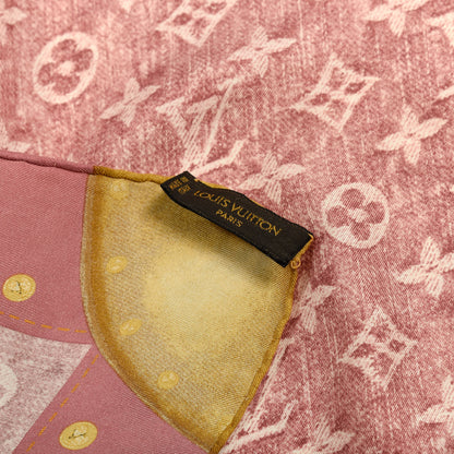 Louis Vuitton Silk Monogram Denim Bandana Scarf 3 of 3