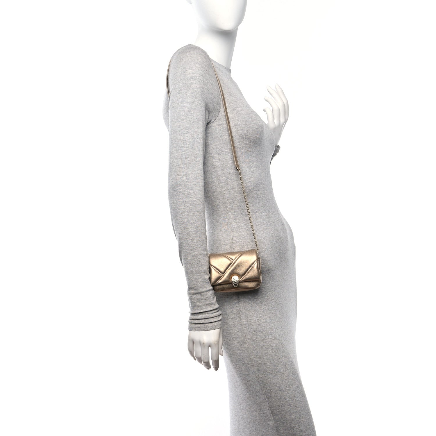 Bulgari Metallic Calfskin Serpenti Cabochon Micro Bag Gold 2 of 9