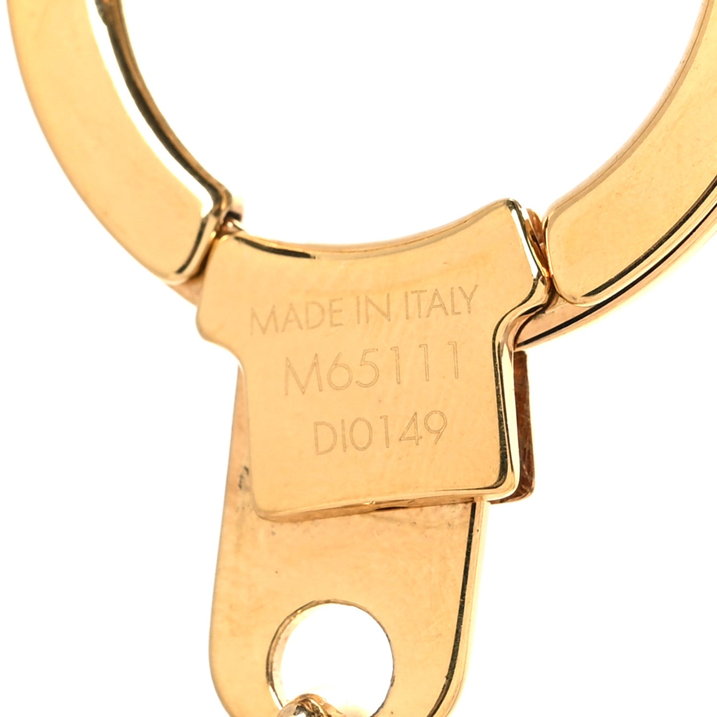 Brass Enamel Fleur De Monogram Bag Charm Chain Gold
