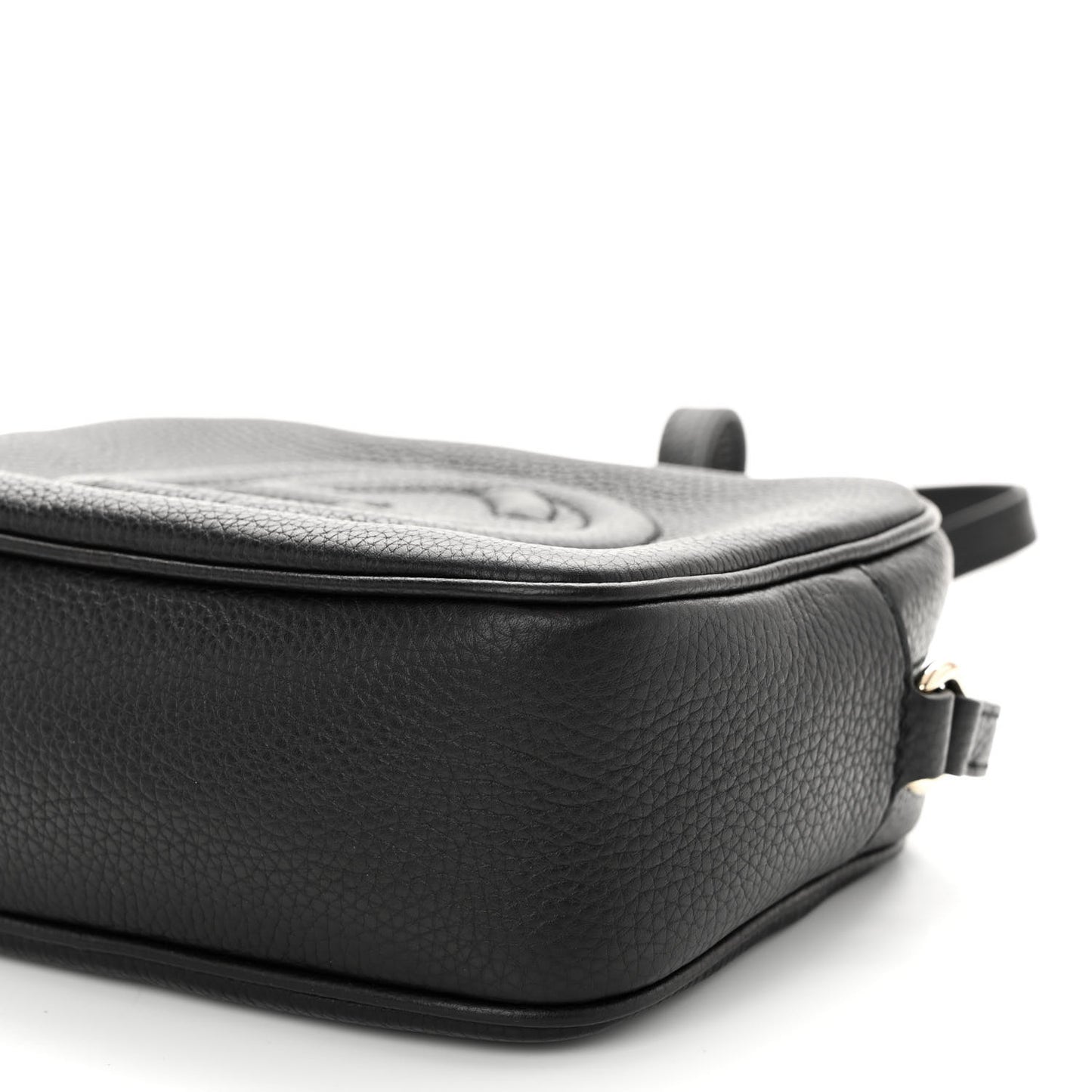 Pebbled Calfskin Small Soho Disco Bag Black