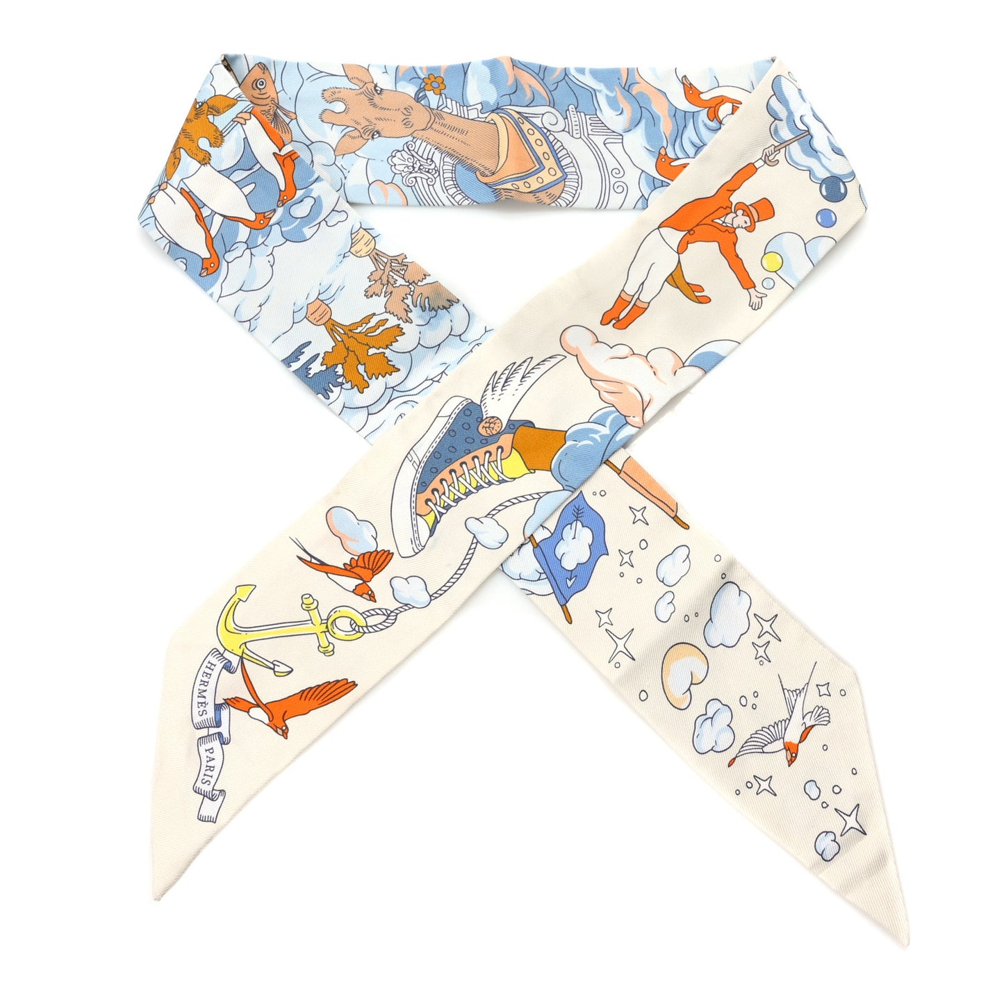 Silk Sur Mon Nuage Twilly Creme Bleu Ciel Orange