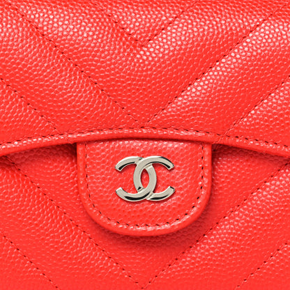 Chanel Caviar Flat Chevron Quilted Flap Card Holder Pink 9 of 9