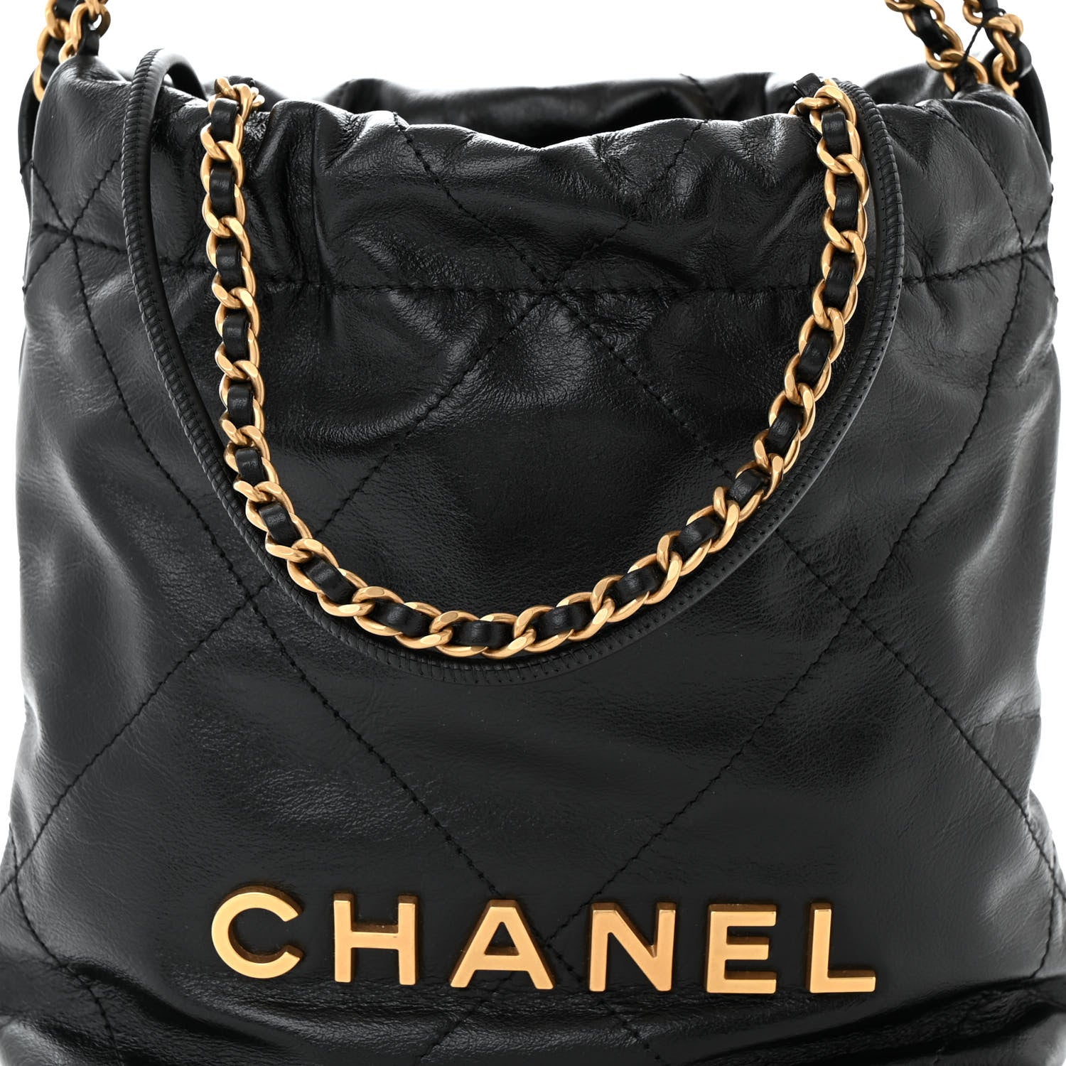 Chanel Shiny Calfskin Quilted Mini Chanel 22 Black 8 of 11