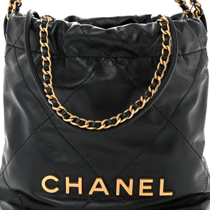 Chanel Shiny Calfskin Quilted Mini Chanel 22 Black 8 of 11