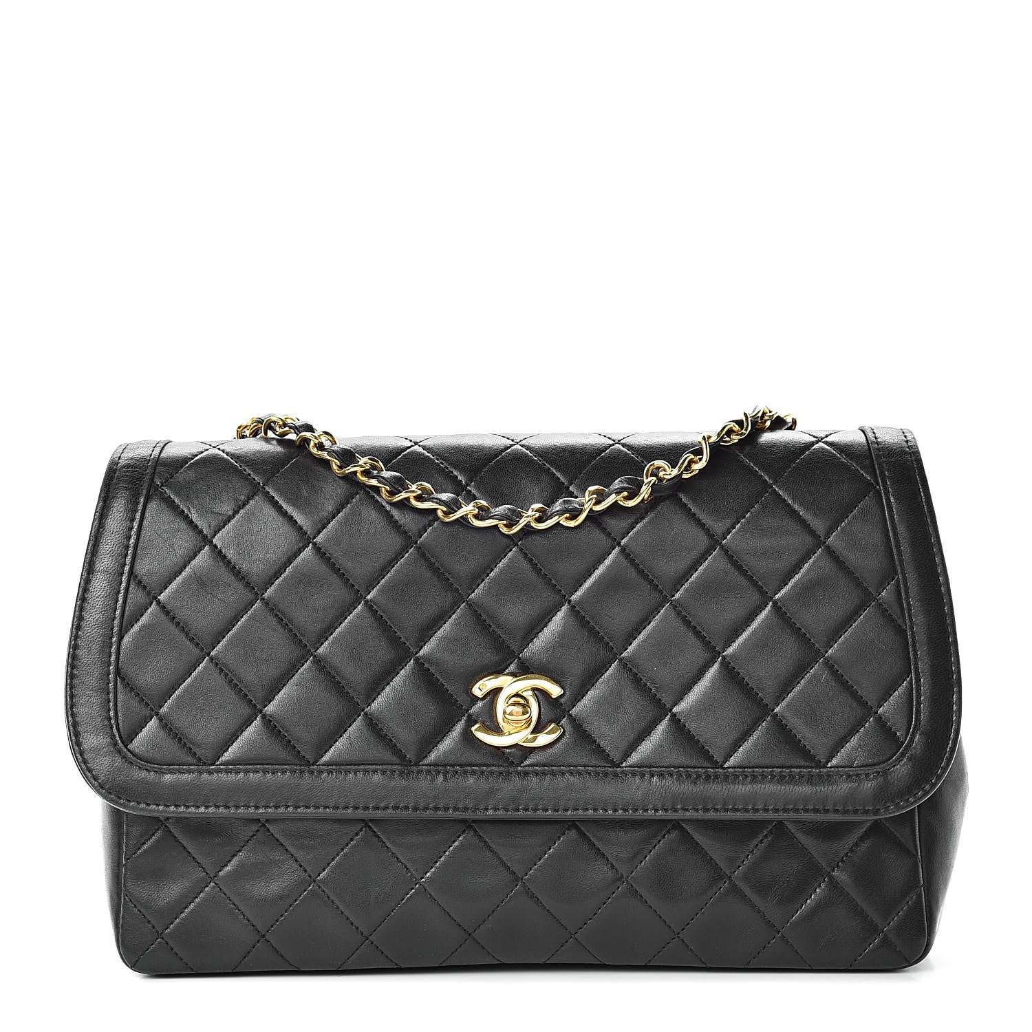 Chanel Lambskin Quilted Medium Single Flap Black 3 of 17