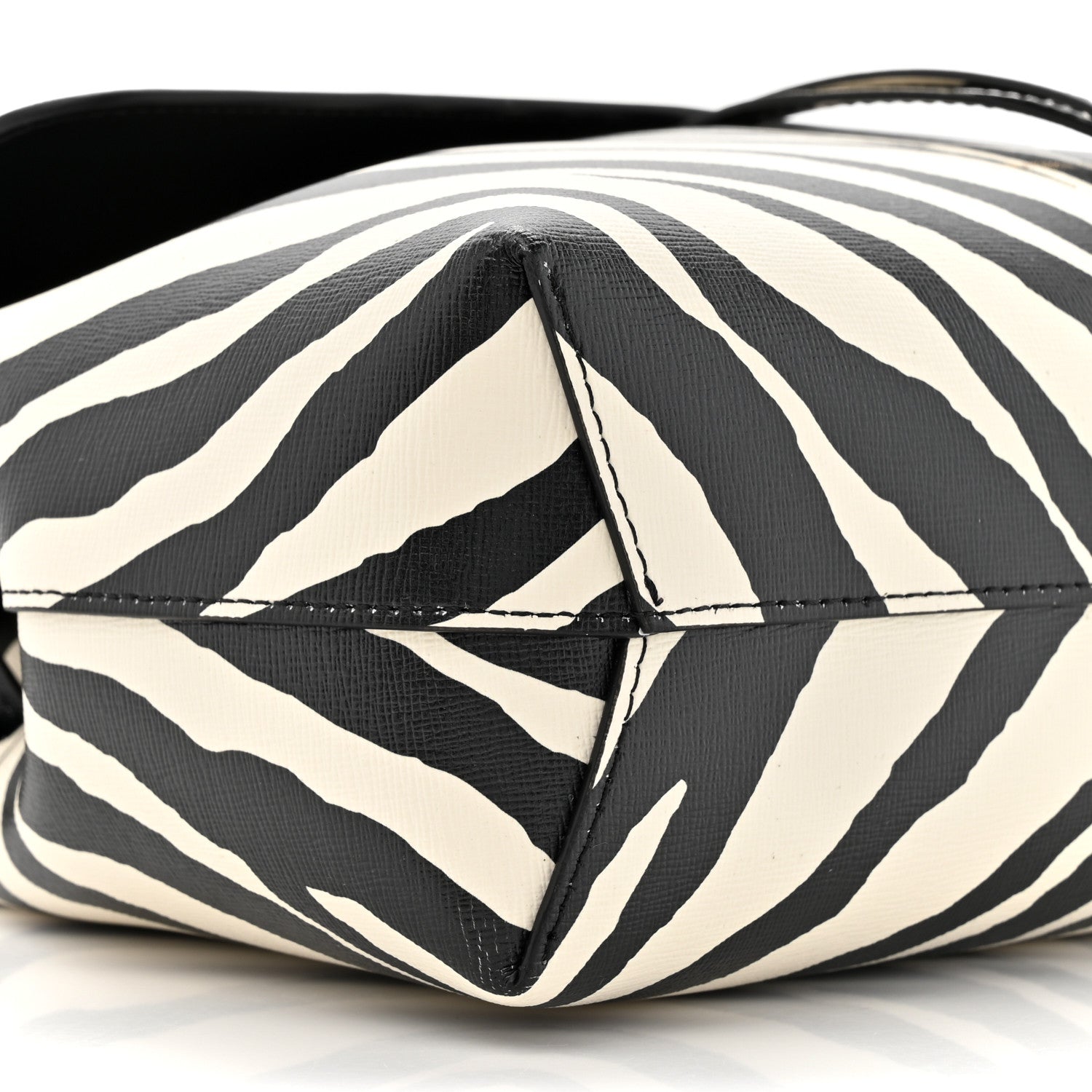 Mansur Gavriel Saffiano Zebra Print Mini Lady Bag Black White 8 of 14