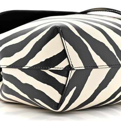 Mansur Gavriel Saffiano Zebra Print Mini Lady Bag Black White 8 of 14