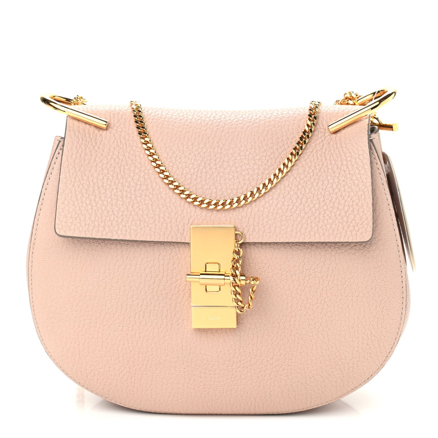 Grained Lambskin Drew Shoulder Bag Cement Pink