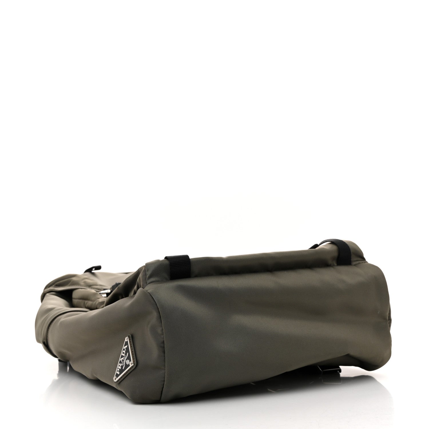 Prada Tessuto Nylon Montagna Double Buckle Backpack Militare