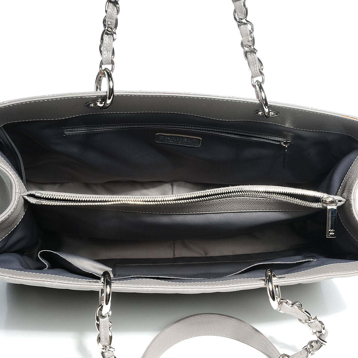 Chanel Caviar XL Grand Shopping Tote GST Light Grey 8 of 8