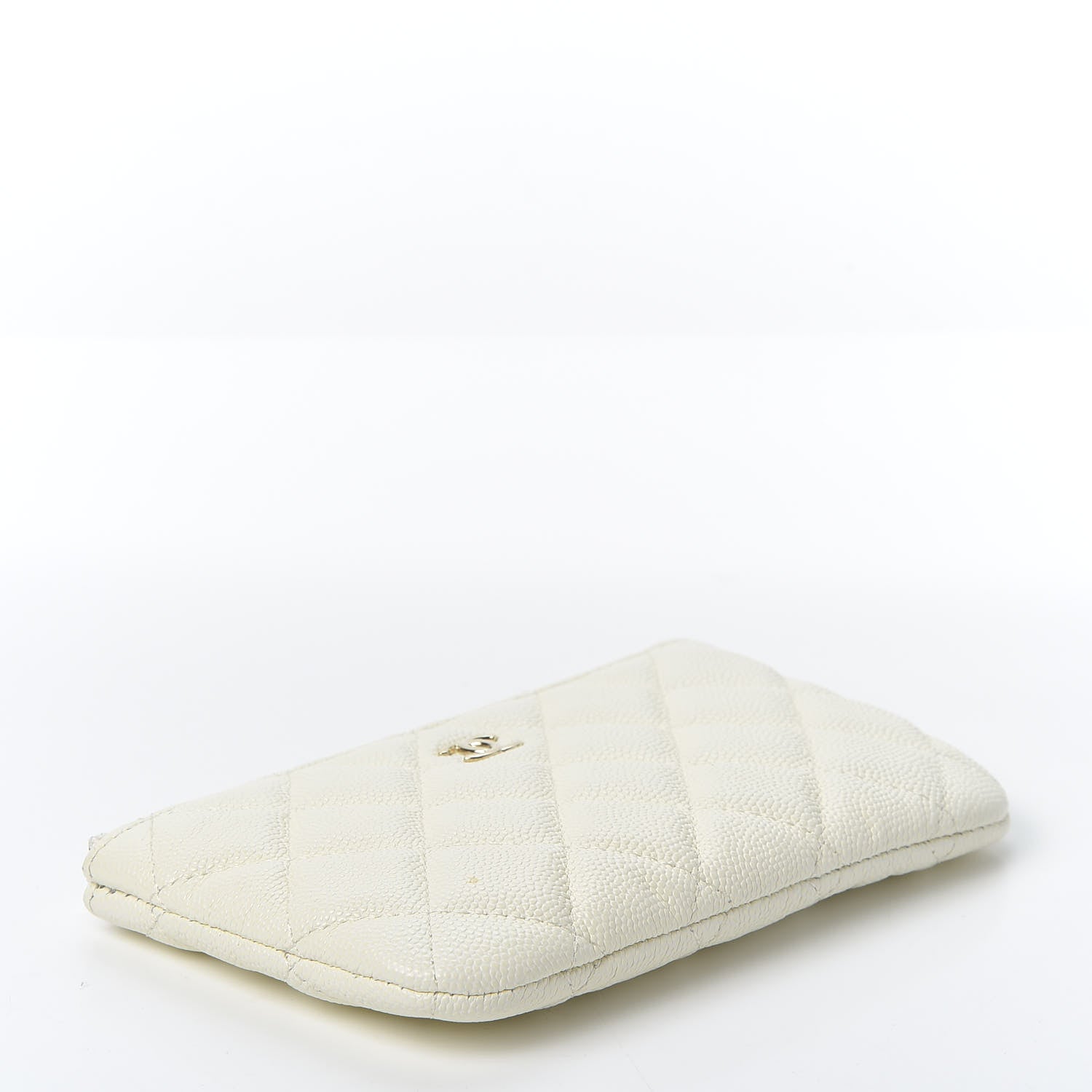 Chanel Caviar Quilted Small Cosmetic Case White 3 of 9