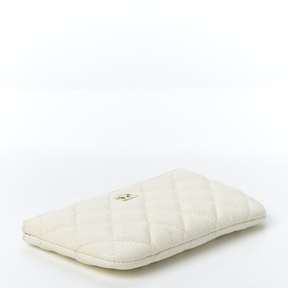Chanel Caviar Quilted Small Cosmetic Case White 3 of 9