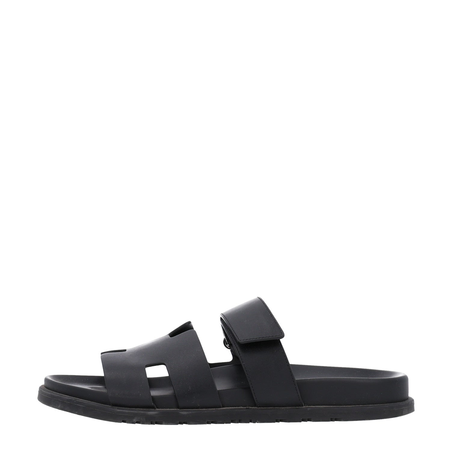 Hermes Calfskin Mens Chypre Sandals 42 Black 1 of 11