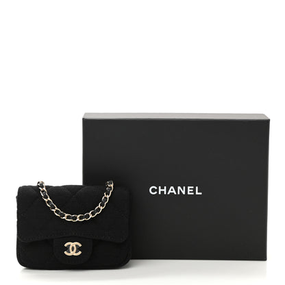 Chanel Jersey Quilted Flap Chain Waist Bag Black 12 of 12