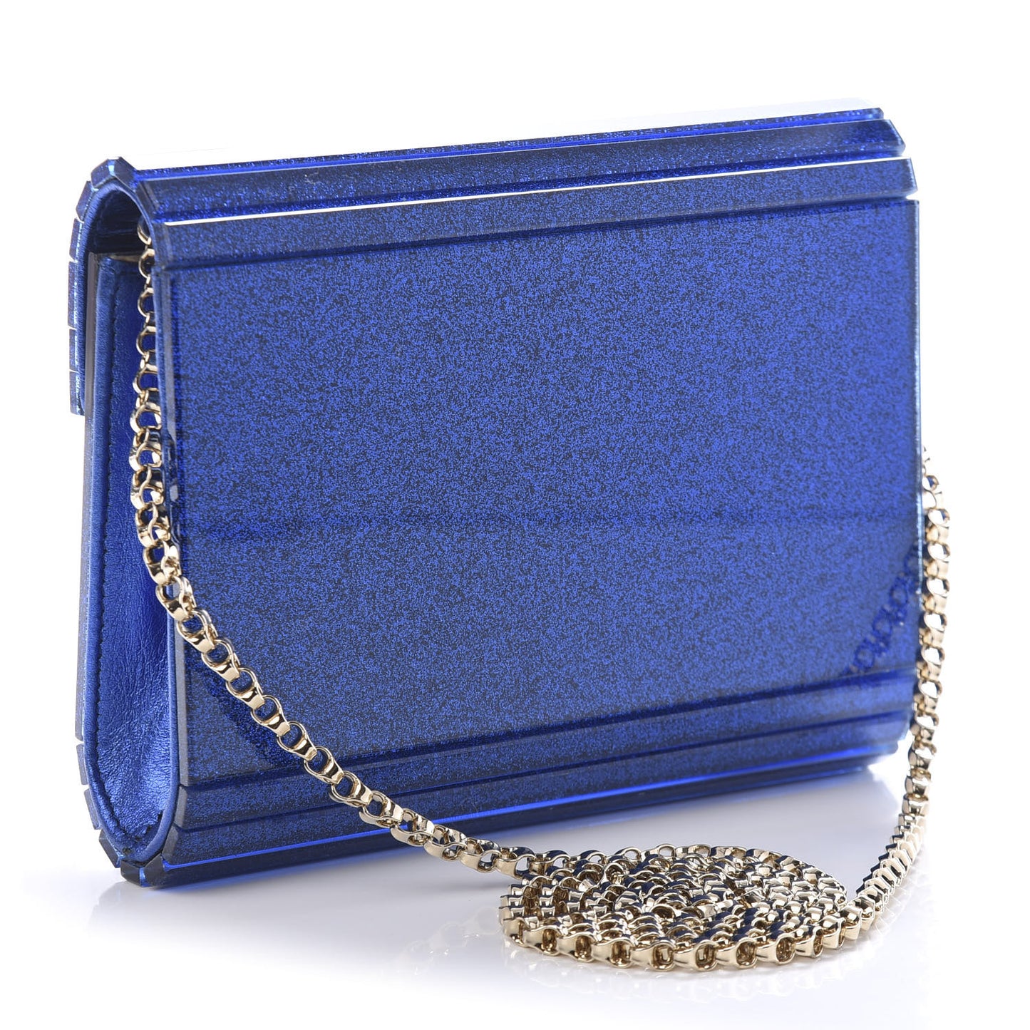 Acrylic Glitter Candy Clutch Blue
