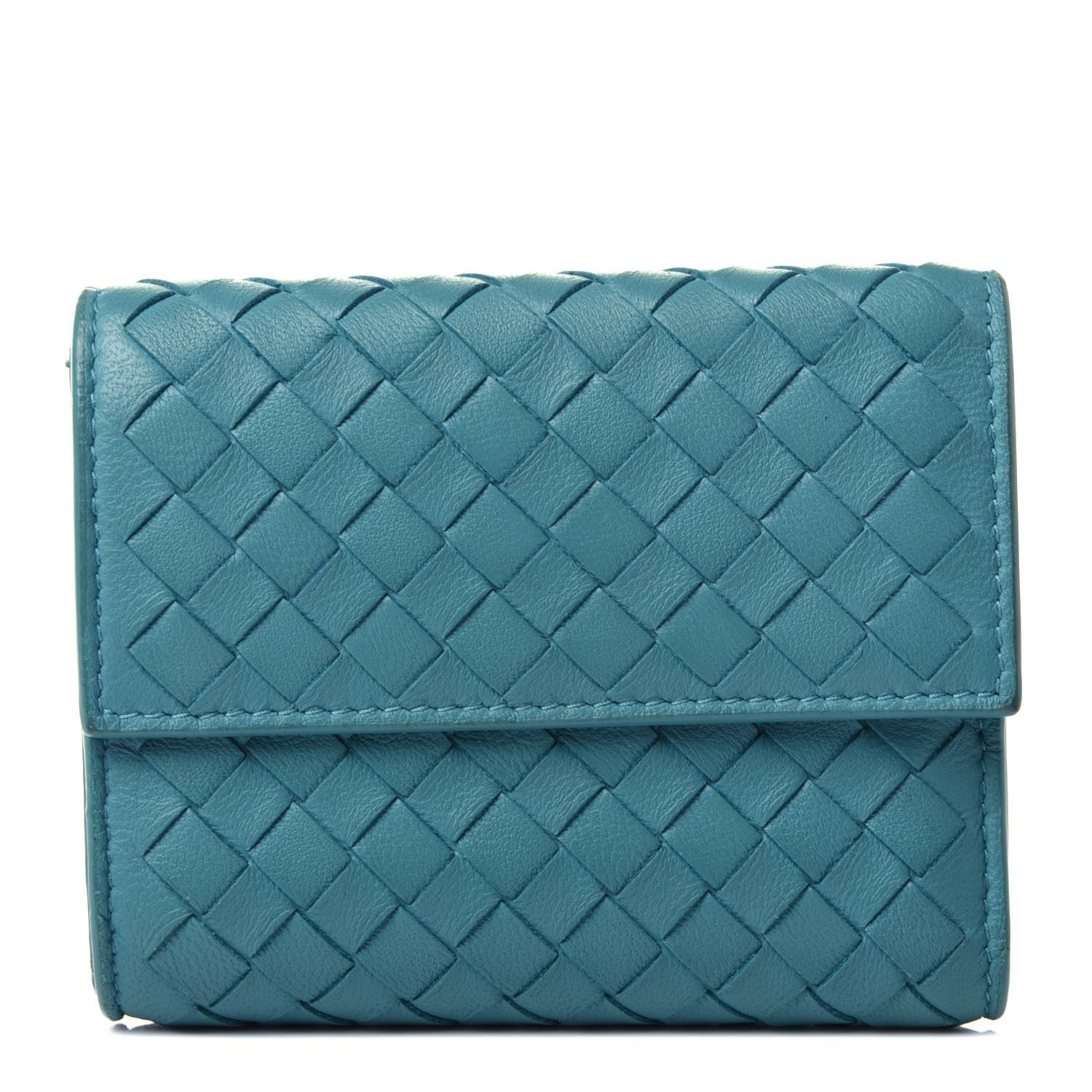 Bottega Veneta Nappa Intrecciato Trifold Wallet Lagoon 1 of 4