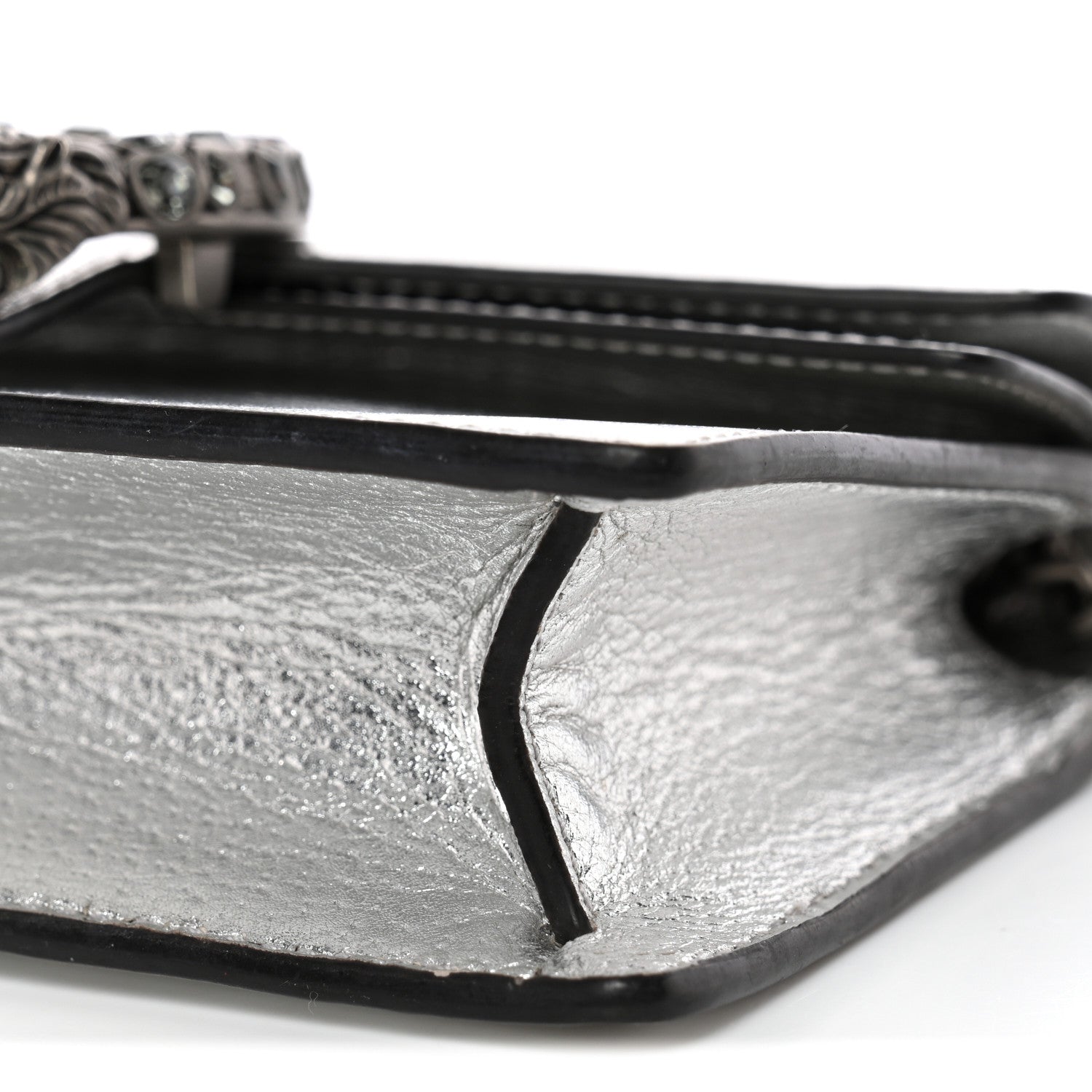 Gucci Metallic Calfskin Super Mini Dionysus Shoulder Bag Silver 9 of 15