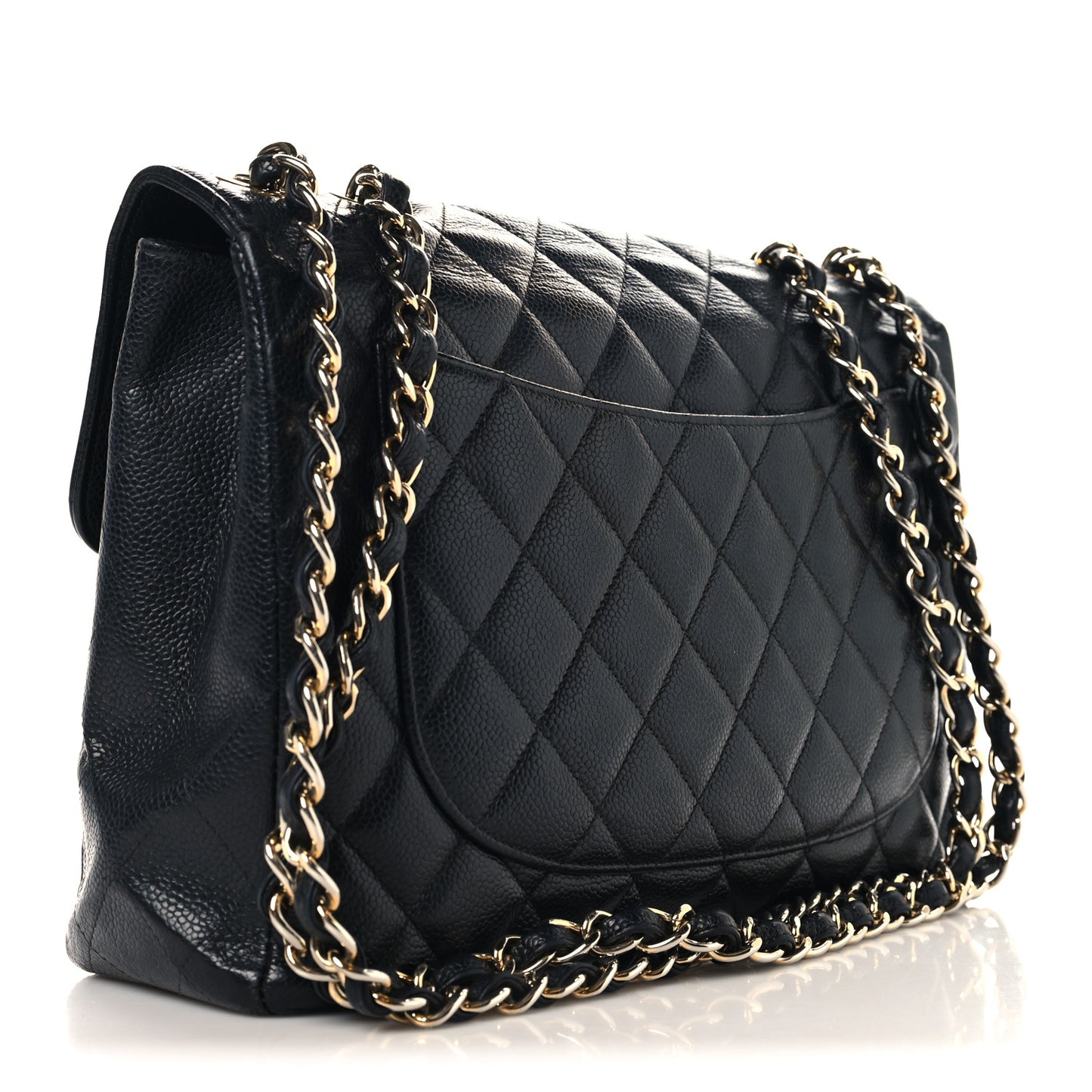 Caviar Jumbo Single Flap Black