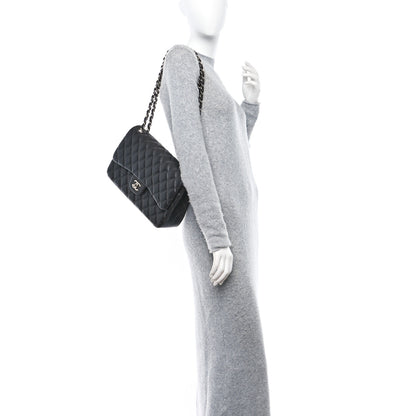 Chanel Lambskin Quilted Jumbo Double Flap Charcoal Grey 2 of 14