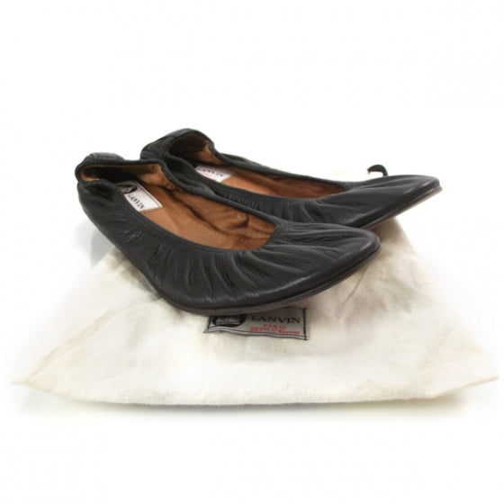 Lanvin Leather Elastic Ballet Flats Black 40 4 of 7