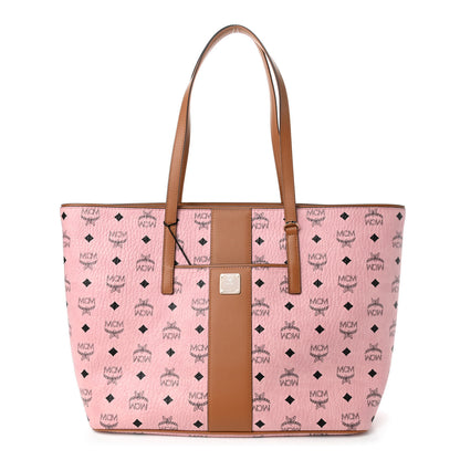MCM Visetos Medium Anya Zip Top Shopper Tote Soft Pink 1 of 10