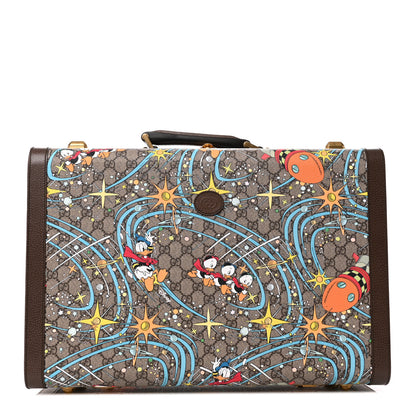 Gucci X DISNEY GG Supreme Monogram Donald Duck Retro Interlocking G Medium Savoy Suitcase Beige Multicolor New Acero 1 of 10